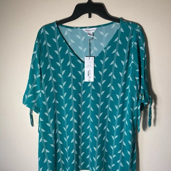 Liz Claiborne Women's V Neck Short Sleeve Blouse Size PXL NEW WITH TAG - Picture 1 of 4